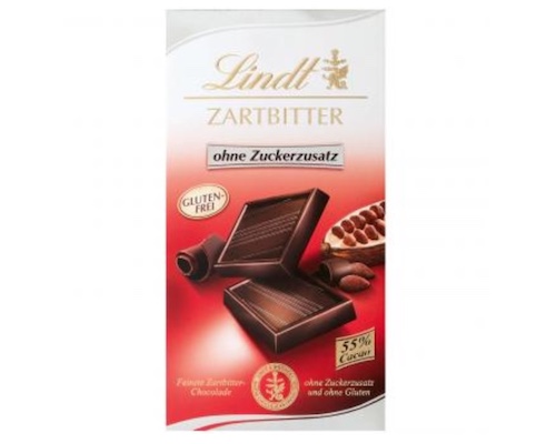 Lindt Dark Chocolate Without Added Sugar 100g